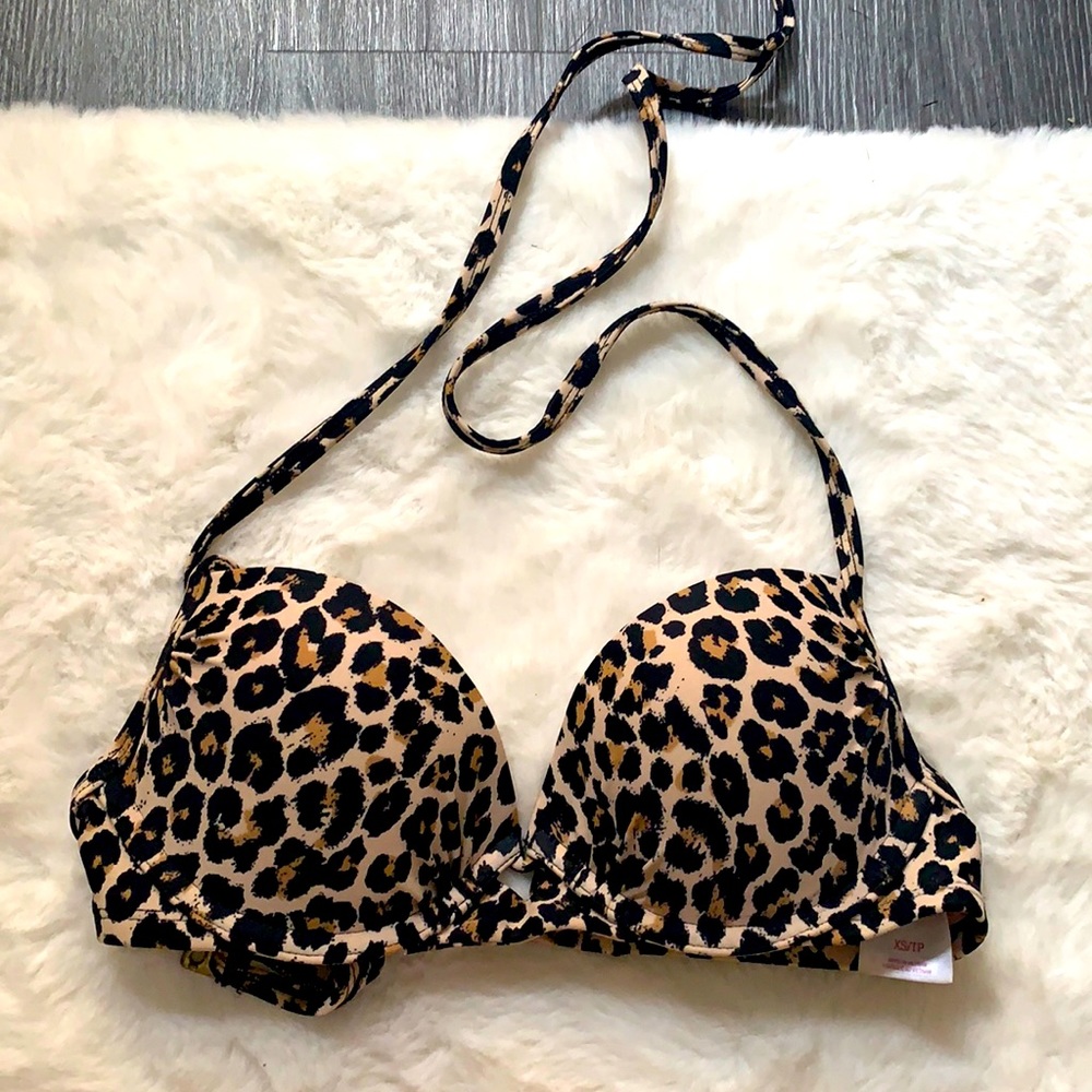 Xhilaration Leopard Print Bikini Top Padded